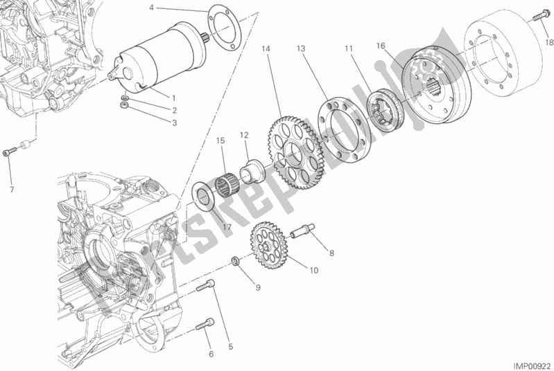 Todas as partes de Partida Elétrica E Ignição do Ducati Monster 821 Dark 2015